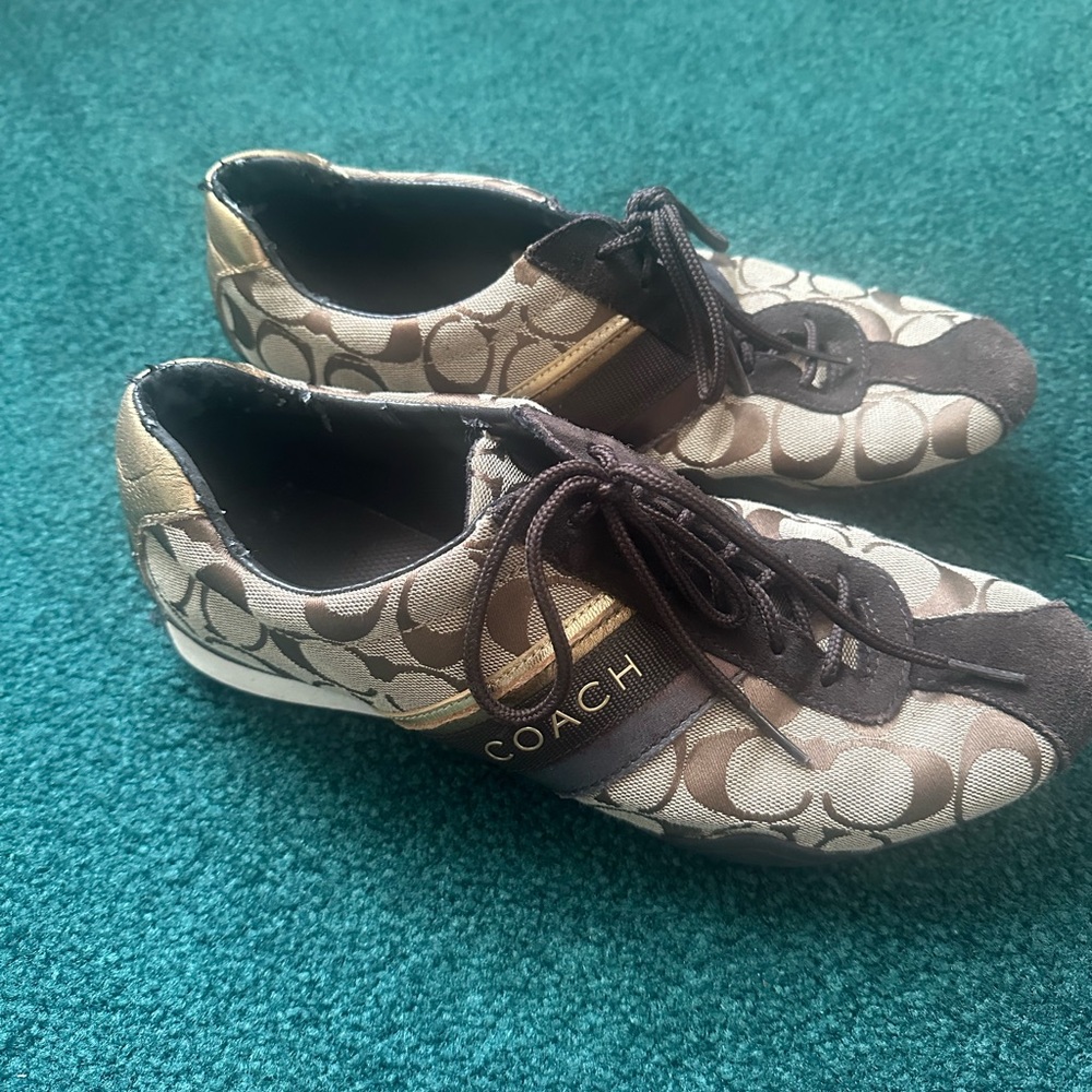 Coach Signature Sneakers in Brown and Cream